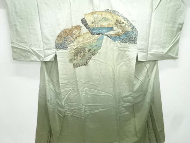 JAPANESE KIMONO / ANTIQUE MENS JUBAN / SILK / JIGAMI & 53 STATIONS OF THE TOKAIDO 